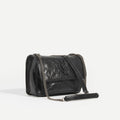 Niki Baby in Crinkled Leather in Black