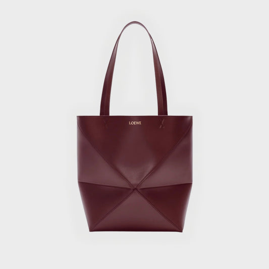 Puzzle Fold Tote in Dark Burgundy
