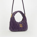 Wander Matelassé Leather Hobo Bag in Purple