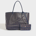 Saint Louis GM Canvas and Leather-Trim Tote in Navy