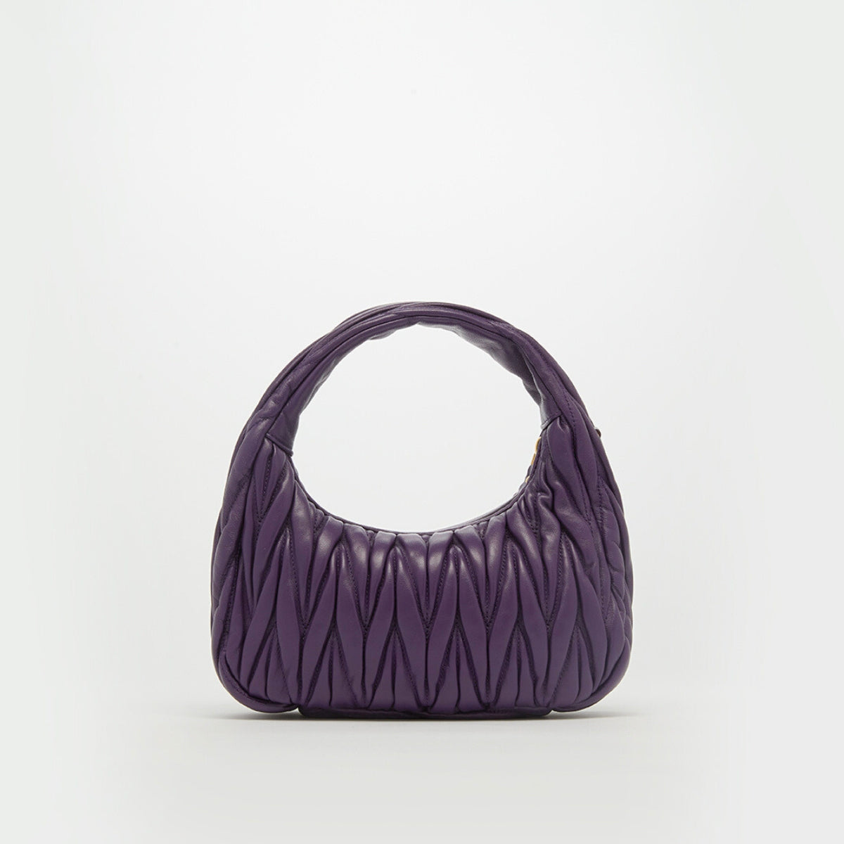 Wander Matelassé Leather Hobo Bag in Purple