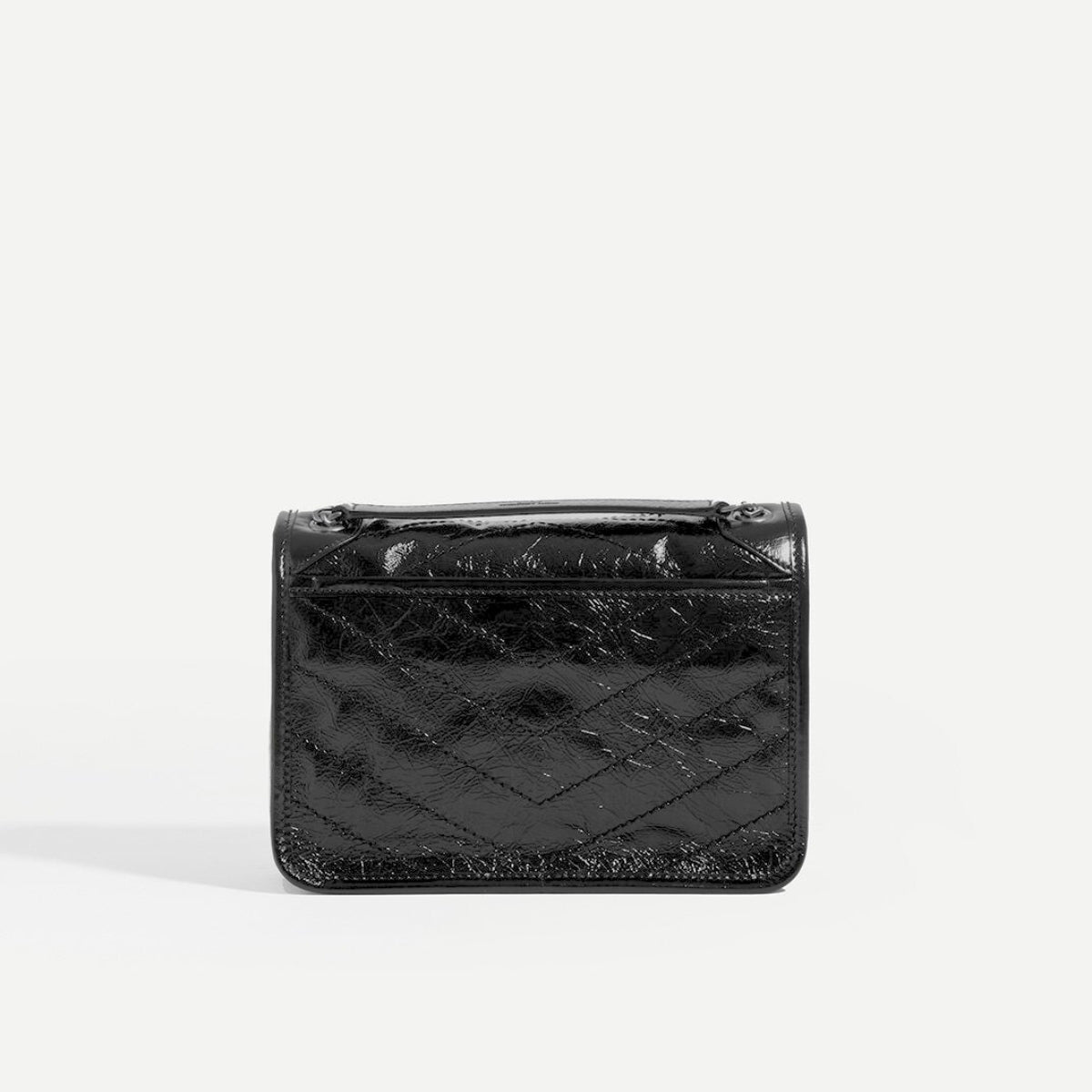Niki Baby in Crinkled Leather in Black