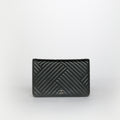 CC Crossing Wallet on Chain in Black Leather [ReSale]