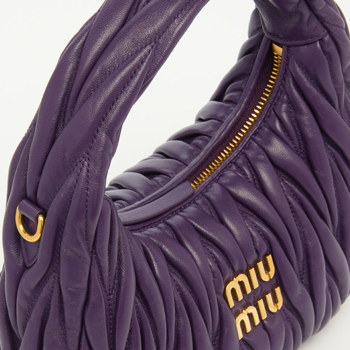 Wander Matelassé Leather Hobo Bag in Purple