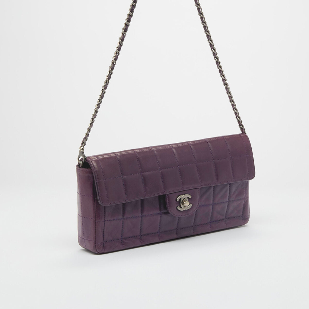 East West Bag in Dark Purple Lambskin Leather 2000 - 2002