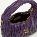 Wander Matelassé Leather Hobo Bag in Purple