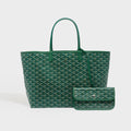 Saint Louis PM Canvas and Leather-Trim Tote in Green
