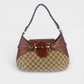 Horsebit 1955 GG Supreme Shoulder Bag with Brown Leather Trim