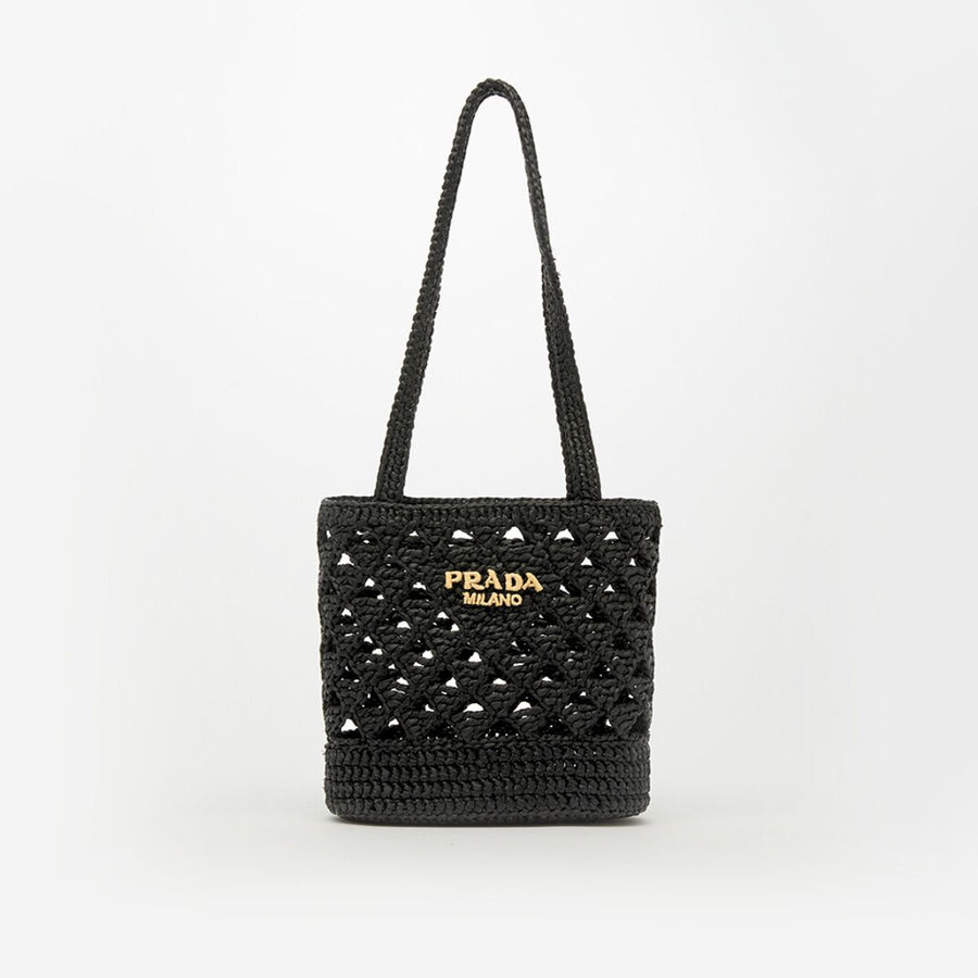 Small Crochet Tote Bag in Black