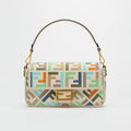 Baguette Multicolour Canvas Bag With FF Embroidery