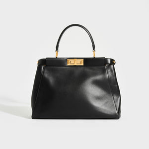 FENDI Peekaboo Handbag in Black Leather