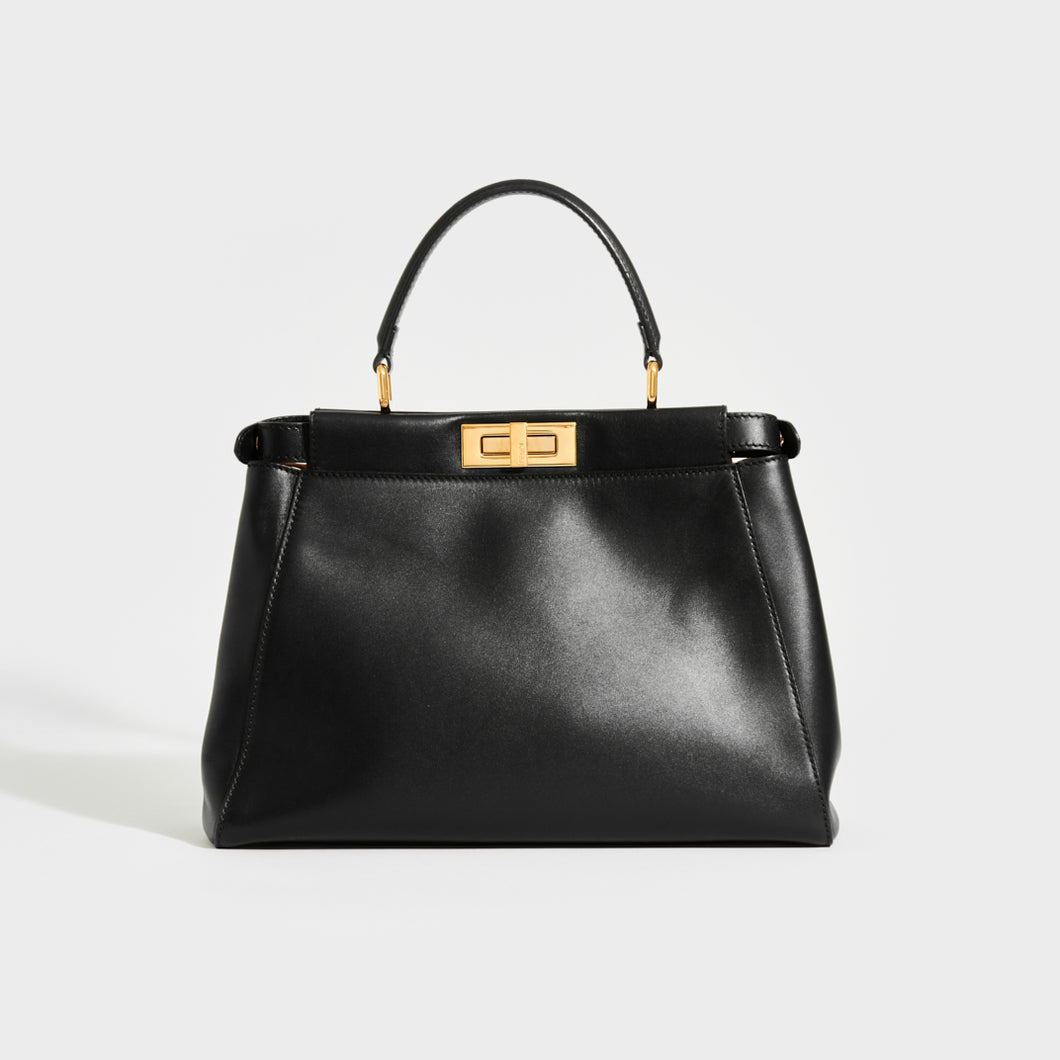 FENDI Peekaboo Handbag in Black Leather