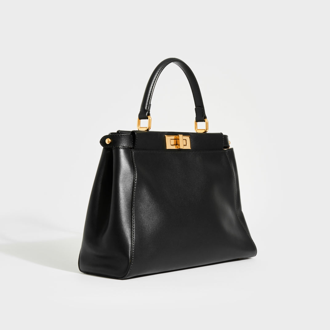 Peekaboo Handbag in Black Leather