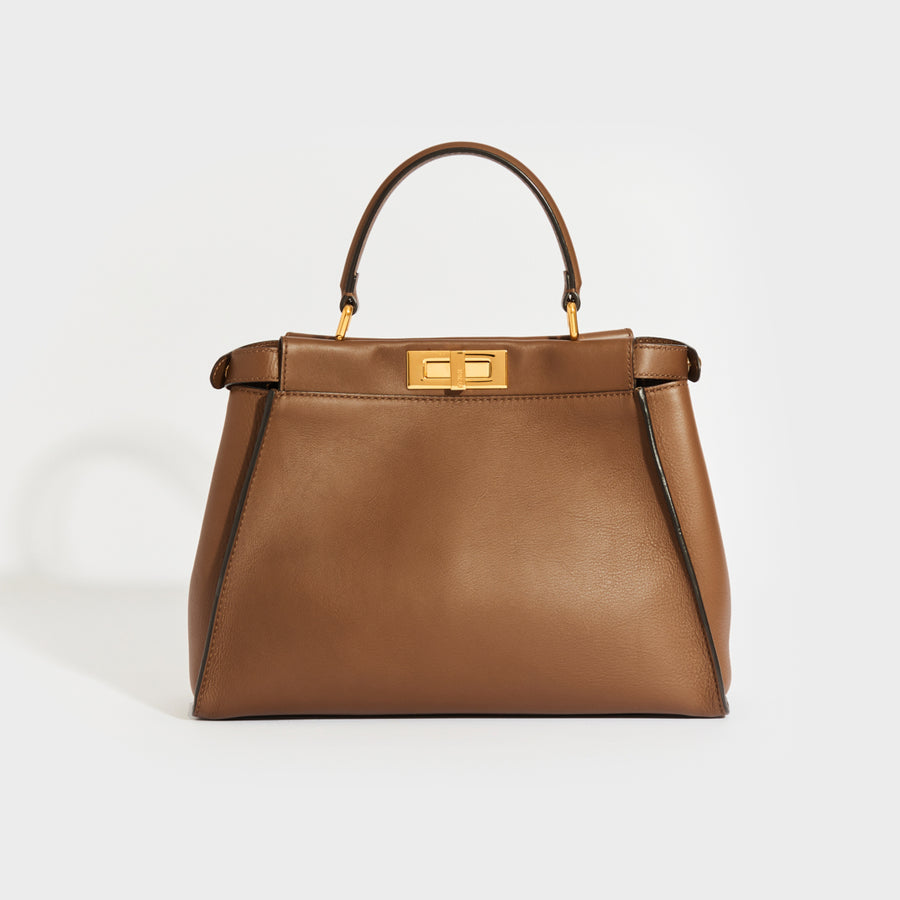 Peekaboo Regular Nappa Leather Handbag in Brown