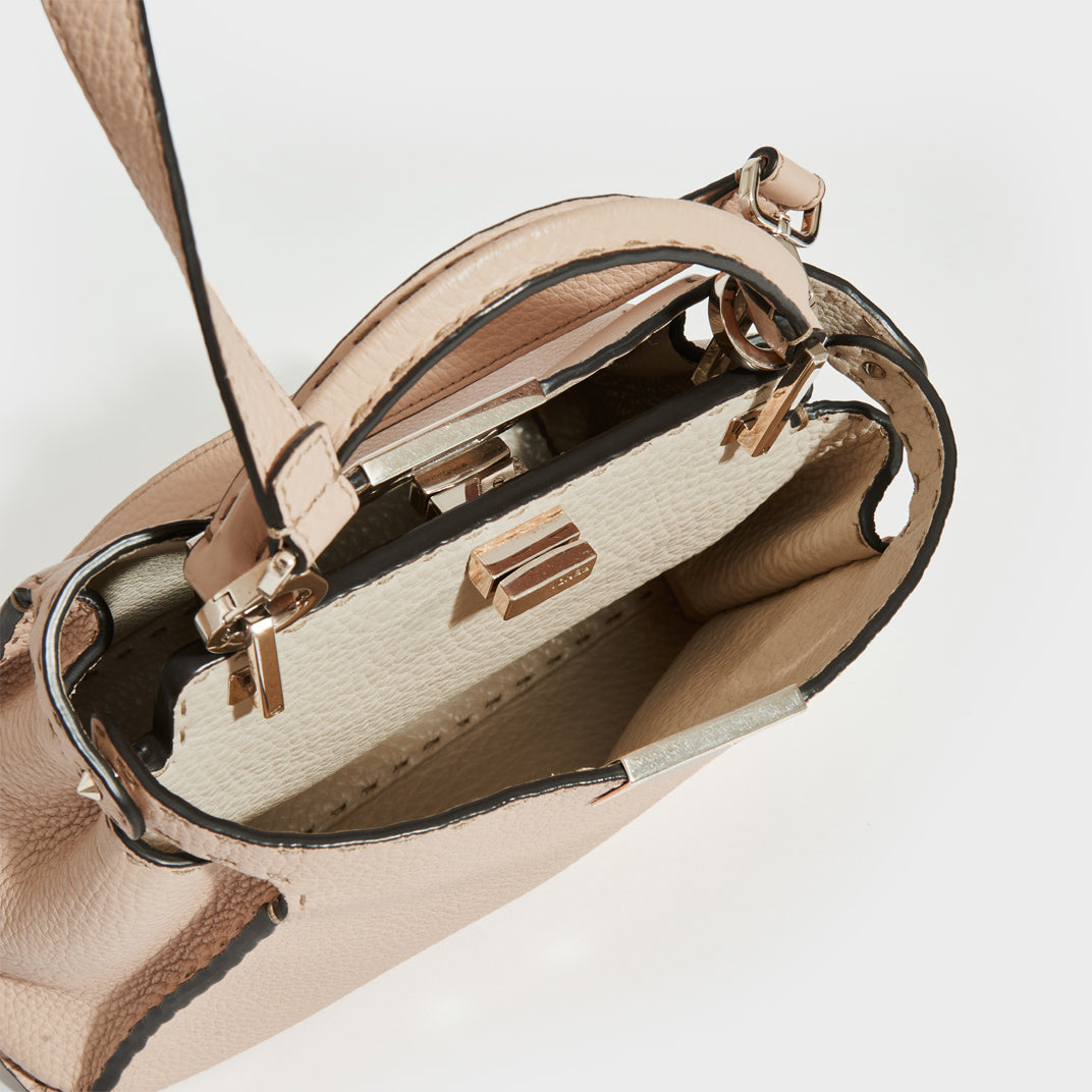 Peekaboo Selleria Leather Handbag in Nude Pink