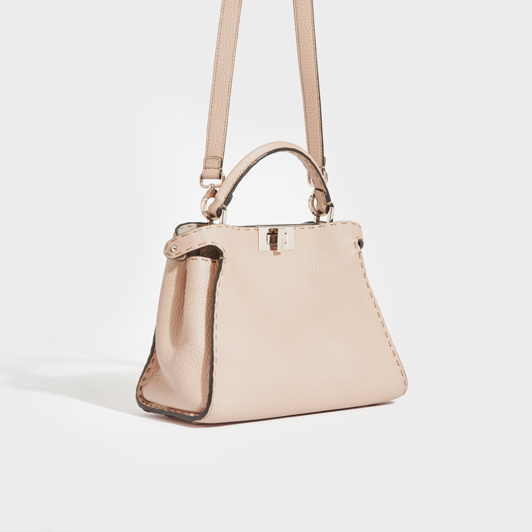 Peekaboo Selleria Leather Handbag in Nude Pink