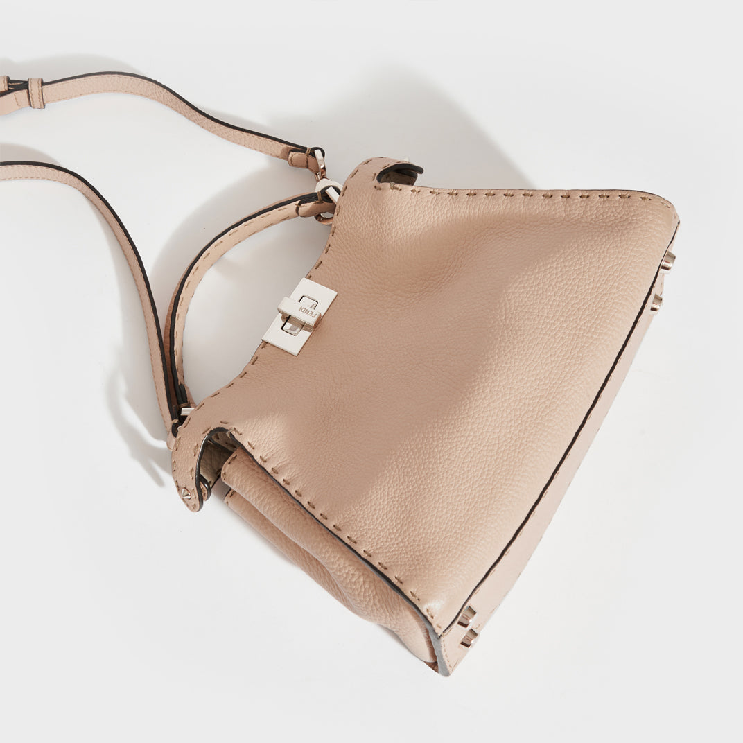 Peekaboo Selleria Leather Handbag in Nude Pink