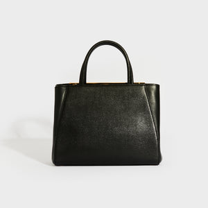 FENDI Petit 2Jours Leather Tote Bag in Black