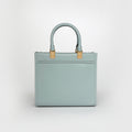 Sunshine Logo-Debossed Small Leather Tote Bag in Blue