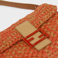 Vintage Crochet Baguette Bag in Orange