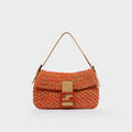 Vintage Crochet Baguette Bag in Orange
