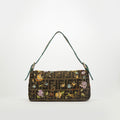 Zucca Floral Embroidered Shoulder Bag
