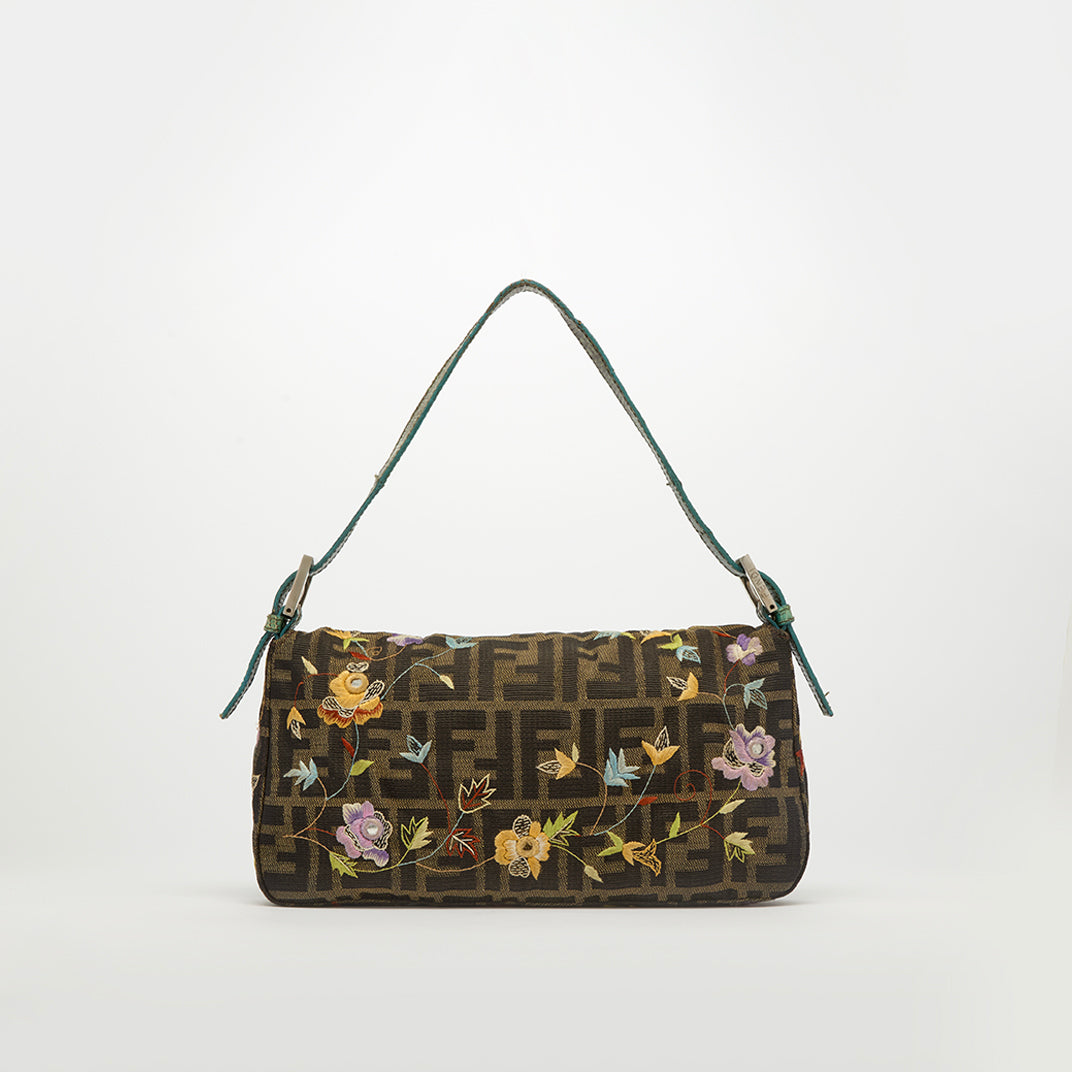 Zucca Floral Embroidered Shoulder Bag