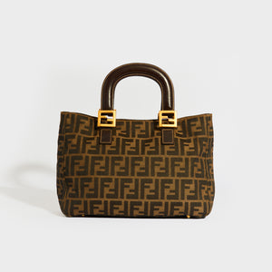 FENDI Zucca Top Handle Canvas Bag