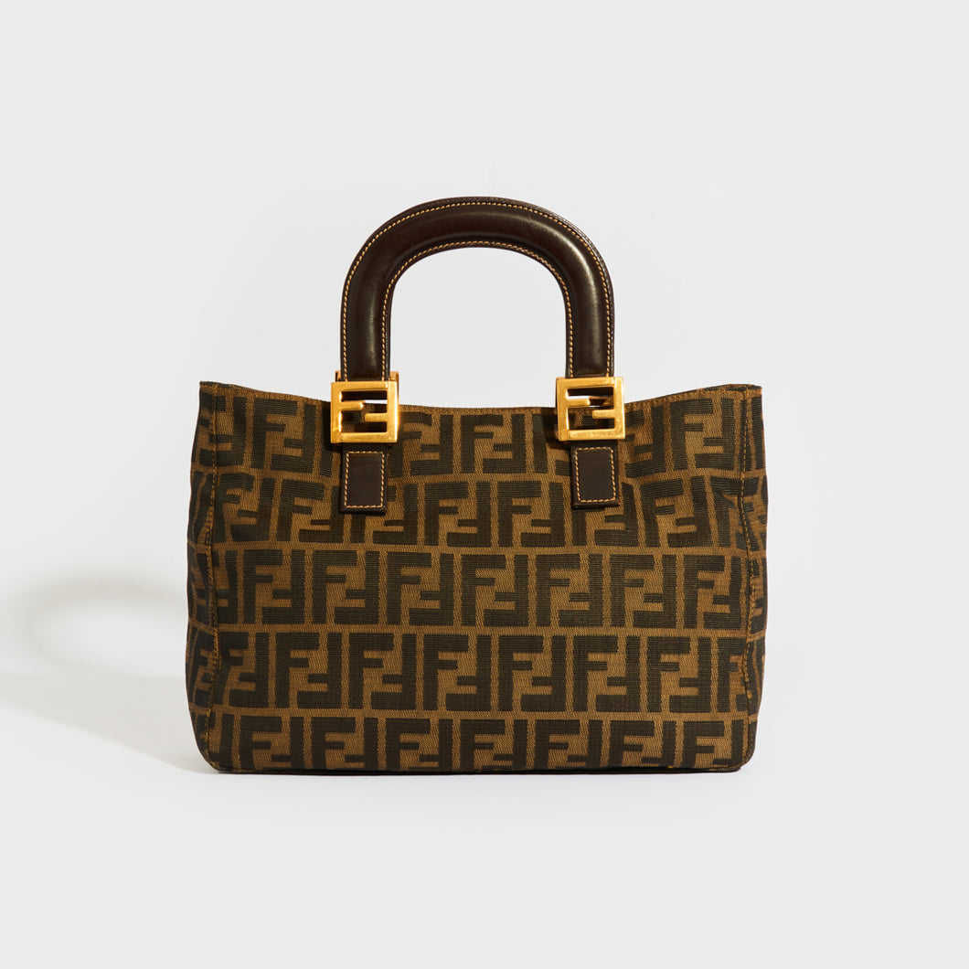 FENDI Zucca Top Handle Canvas Bag