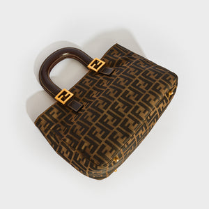 FENDI Zucca Top Handle Canvas Bag