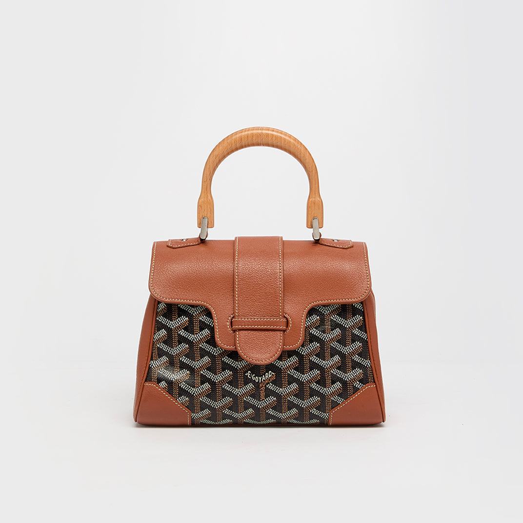 Saïgon Souple Mini Bag in Black and Tan