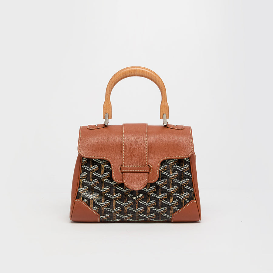 Saïgon Souple Mini Bag in Black and Tan
