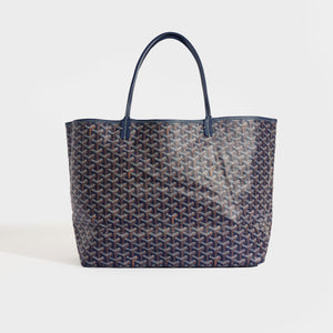 GOYARD Saint Louis GM Canvas and Leather-Trim Tote in Navy [ReSale]
