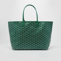Saint Louis PM Canvas and Leather-Trim Tote in Green