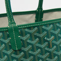 Saint Louis PM Canvas and Leather-Trim Tote in Green