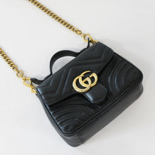 Load image into Gallery viewer, GUCCI GG Marmont Mini Top Handle Bag in Quilted Black Leather [ReSale]