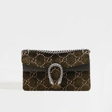 Load image into Gallery viewer, GUCCI Dionysus Small Shoulder Bag in Dark Green GG Print Velvet [ReSale]