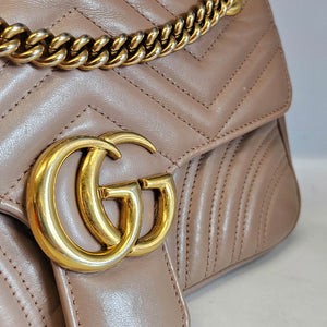 GUCCI GG Marmont Small Shoulder Bag in Dusty Pink Leather [ReSale]