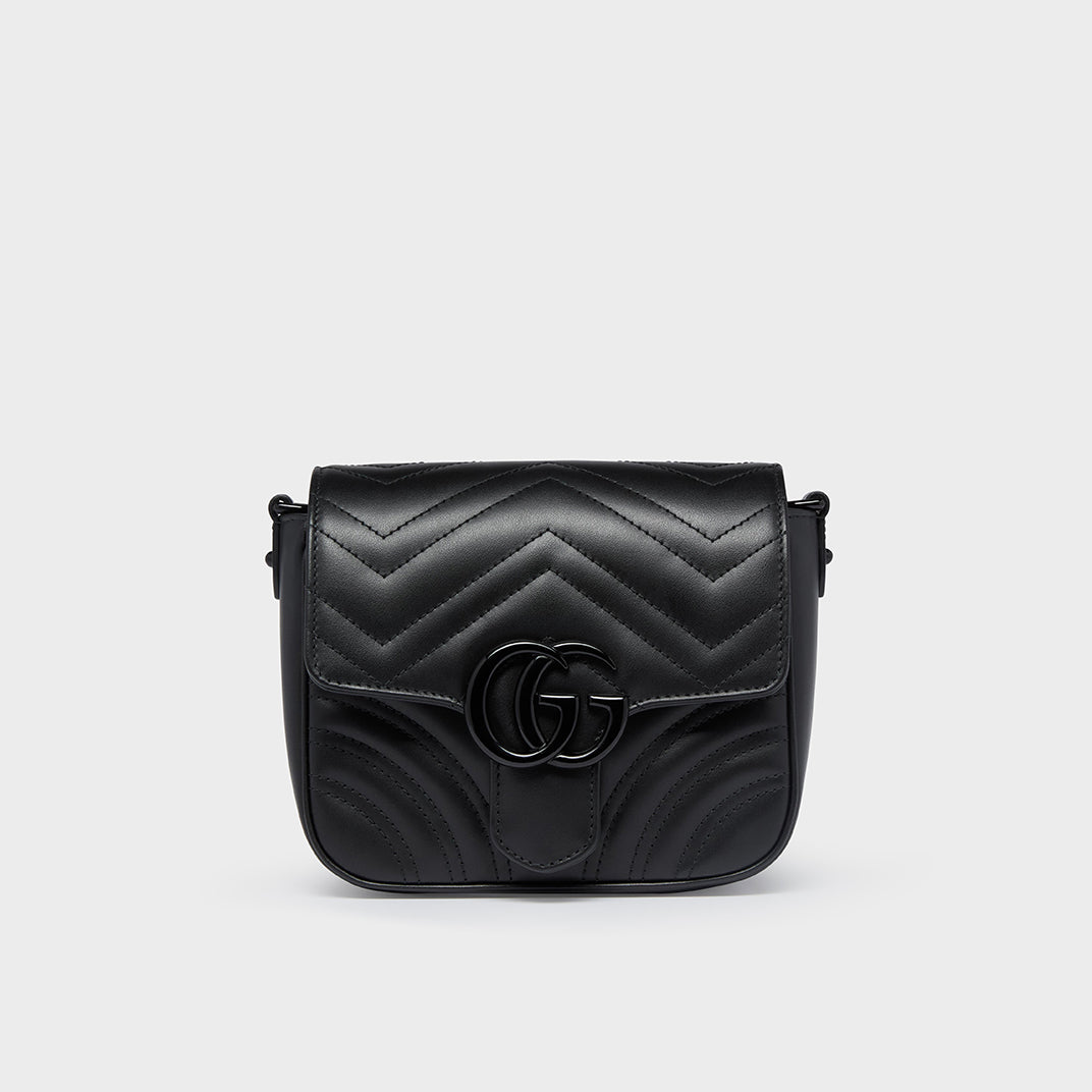GUCCI GG Marmont Matelassé Mini Shoulder Bag in Black