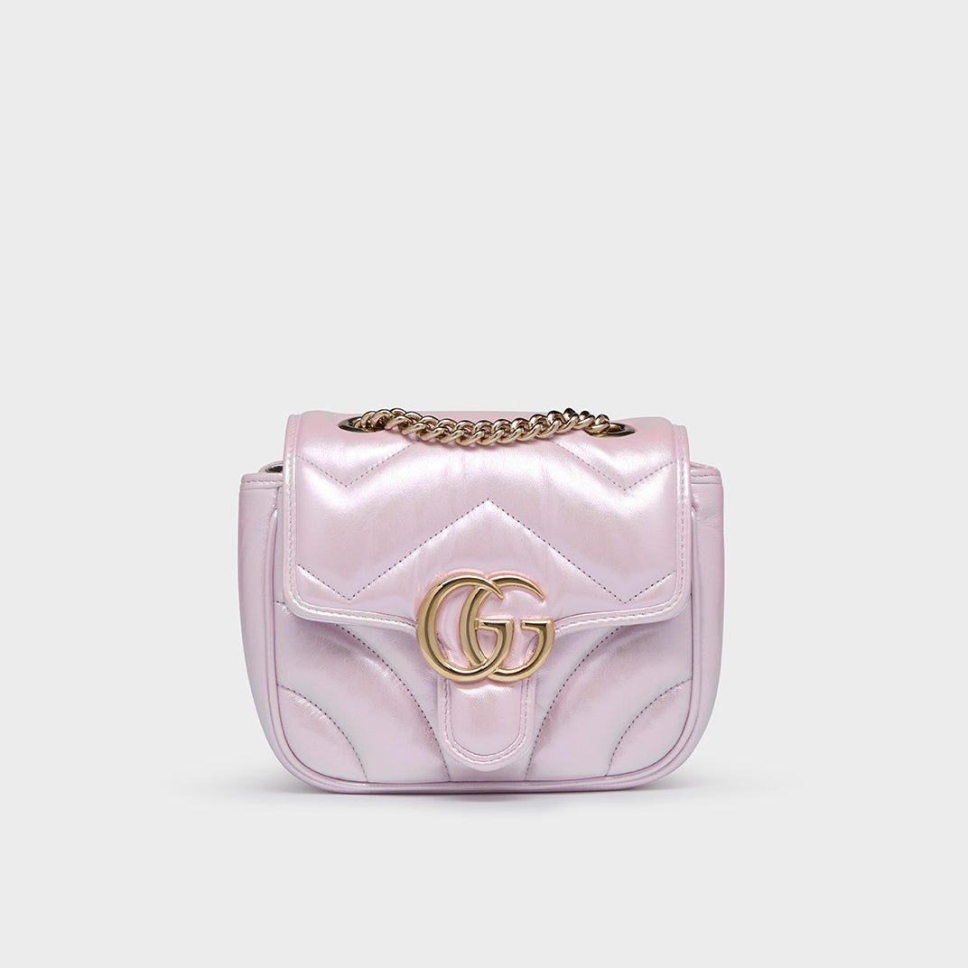 GUCCI GG Marmont Mini Shoulder Bag in Iridescent Pink