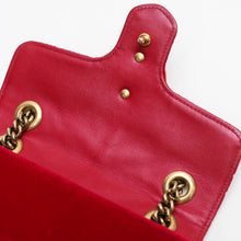 Load image into Gallery viewer, GUCCI GG Marmont Mini Velvet Shoulder Bag in Red [ReSale]