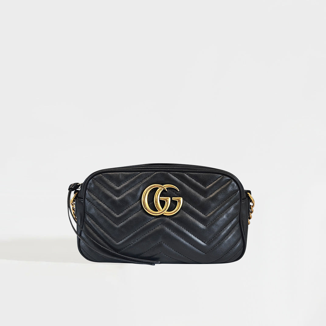 GUCCI GG Marmont Small Camera Bag in Black Leather [ReSale]