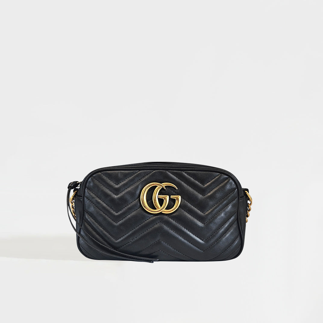 GG Marmont Small Camera Bag in Black Leather [ReSale]
