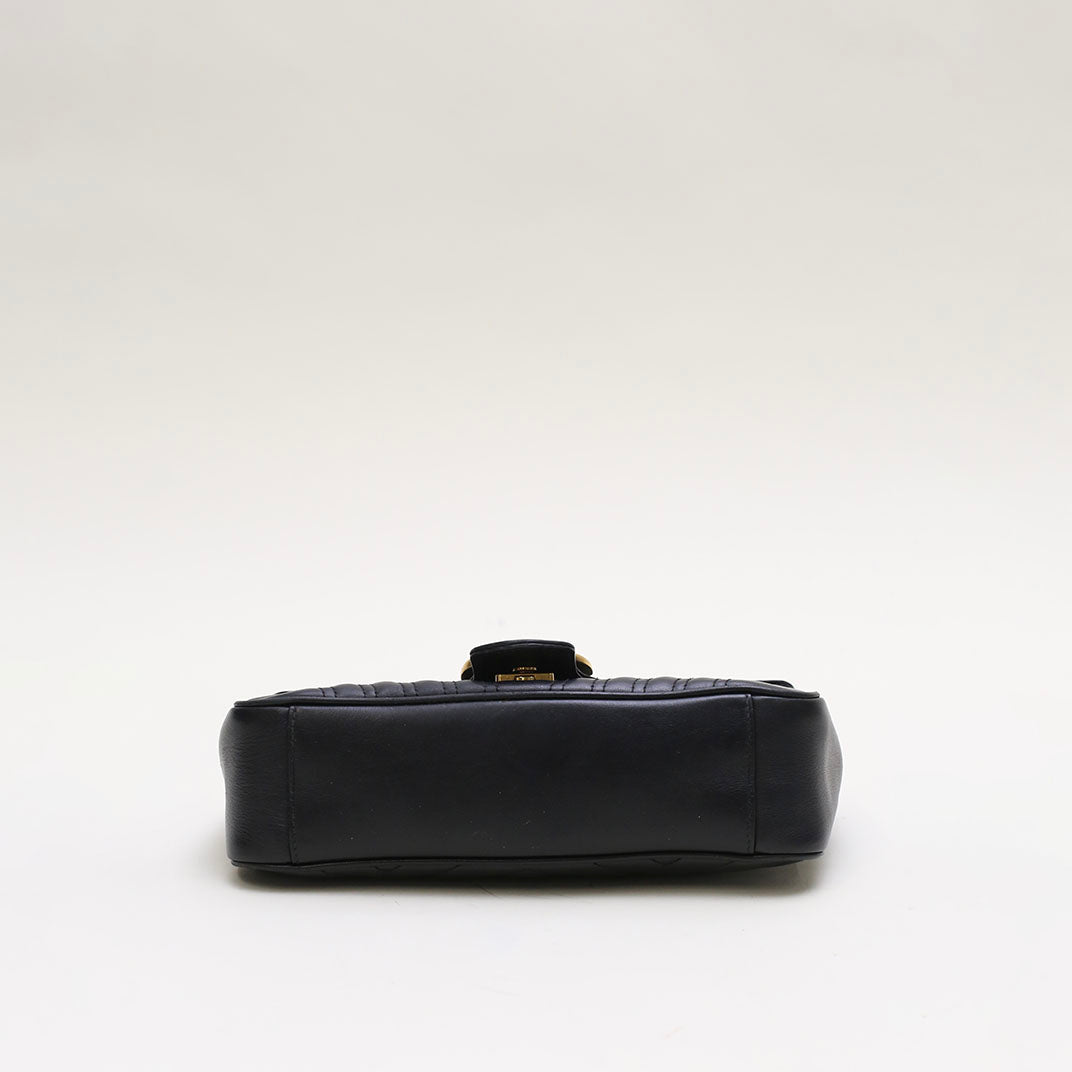 GUCCI GG Marmont Small Matelassé Shoulder Bag in Black [ReSale]