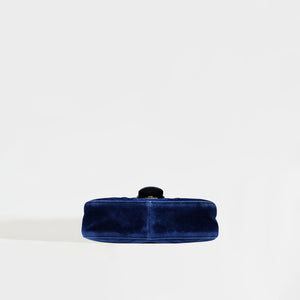GUCCI GG Marmont Mini Velvet Shoulder Bag in Blue [ReSale]