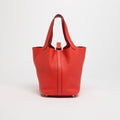 Picotin Lock 18 in Light Red Clemence Leather