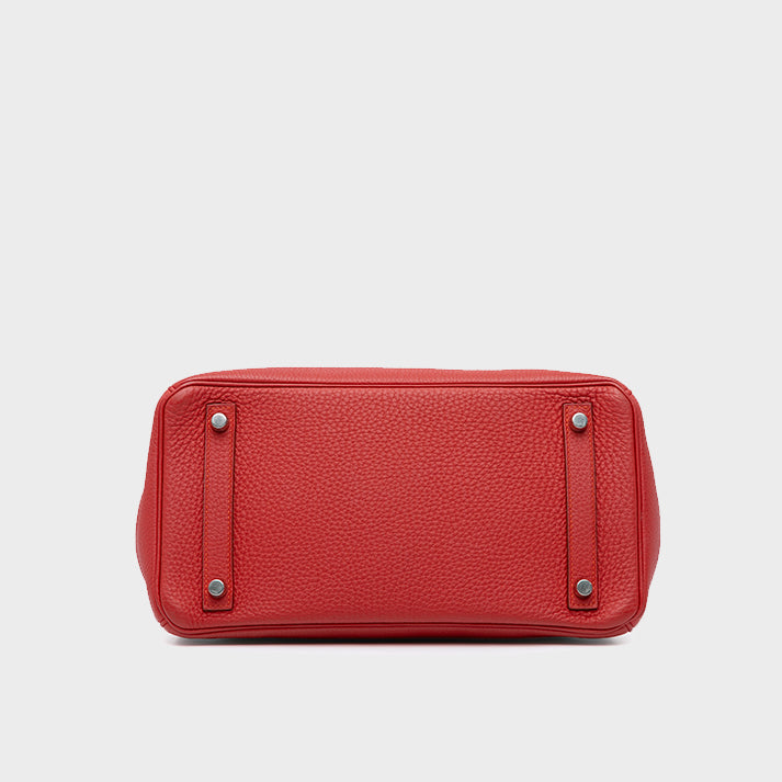 Togo Birkin Retourne 30 in Red with Silver Hardware