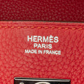 Togo Birkin Retourne 30 in Red with Silver Hardware