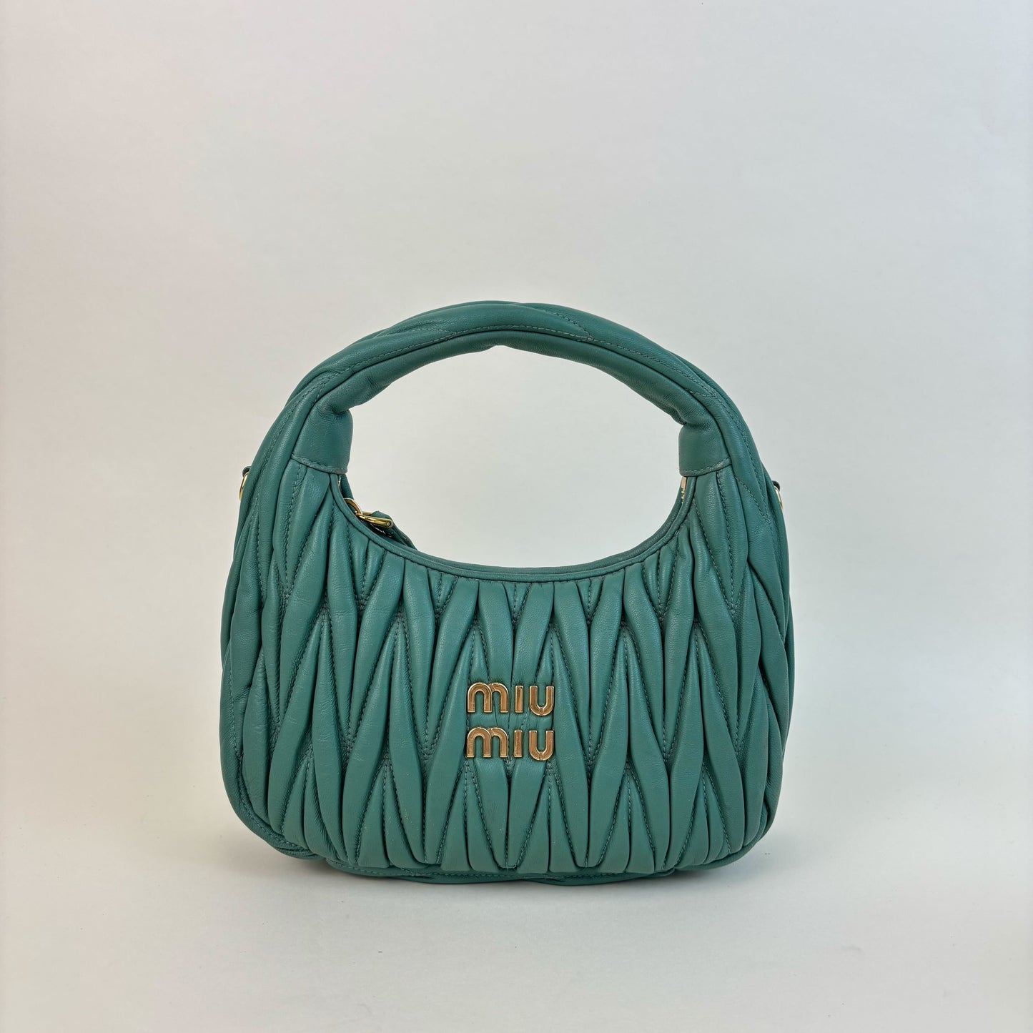 Wander Matelassé Leather Hobo Bag in Green [ReSale]