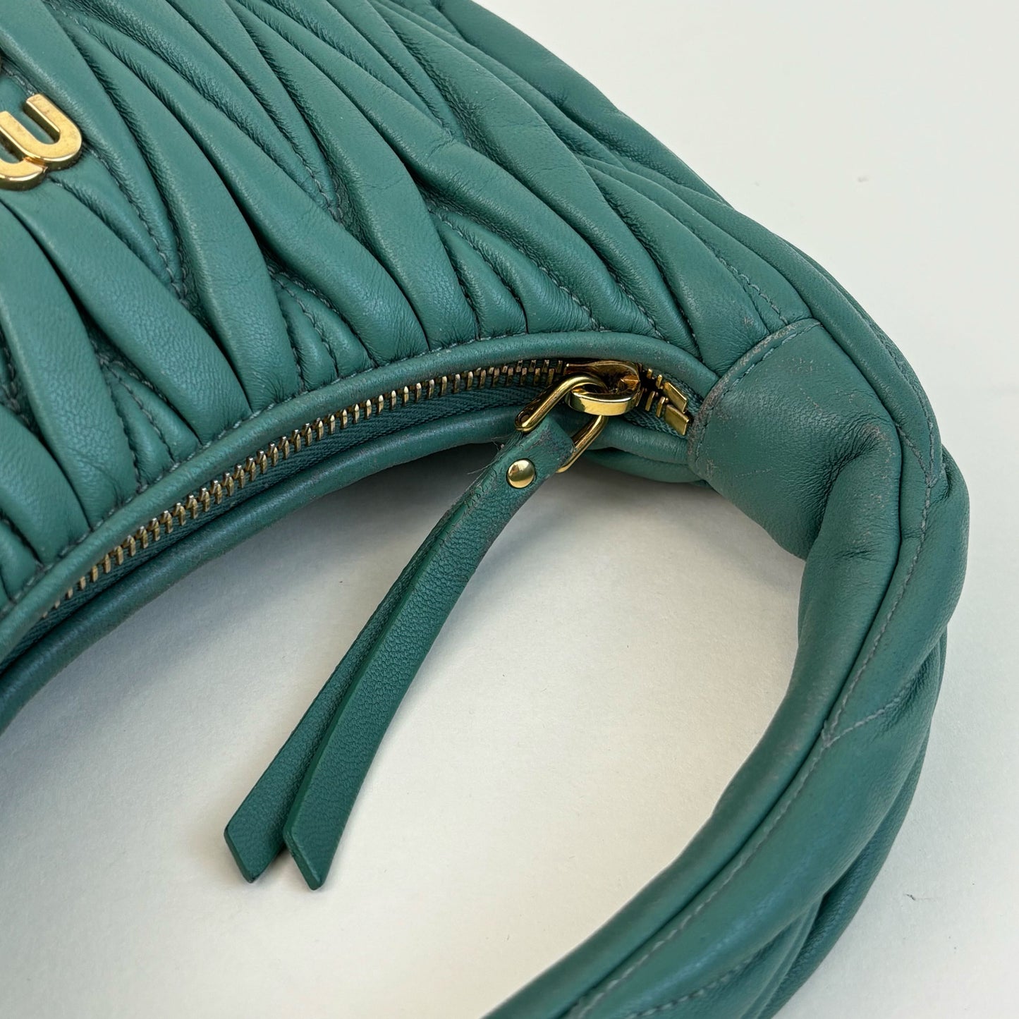 Wander Matelassé Leather Hobo Bag in Green [ReSale]
